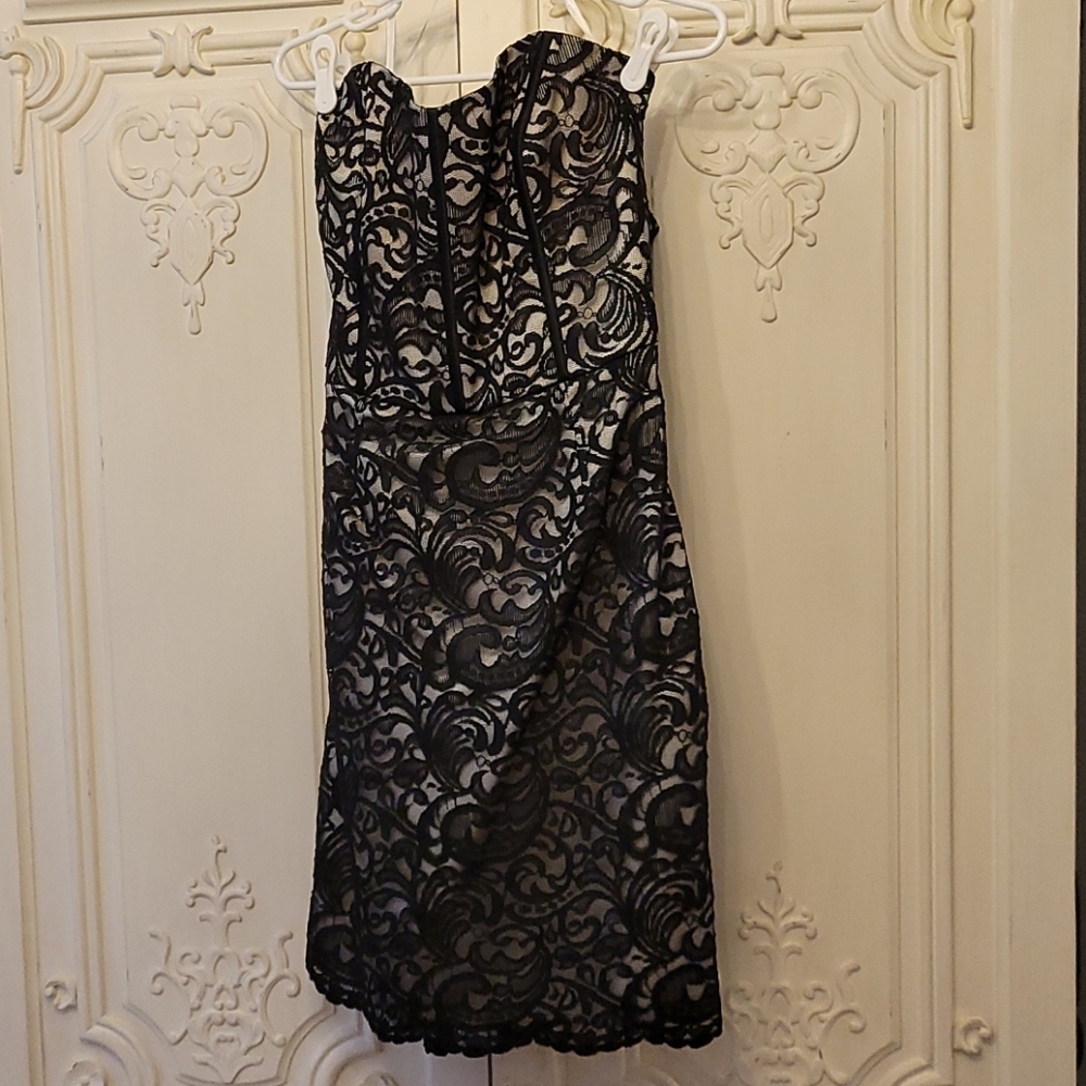 Dessy Collection formal black lace dress